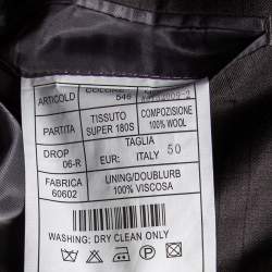 Pre Owned Loro Piana Grey Striped Wool Canvas Suit L