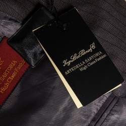 Pre Owned Loro Piana Grey Striped Wool Canvas Suit L