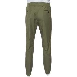 Pre Owned Loro Piana Olive Green Cotton Slim Fit Trousers XXL