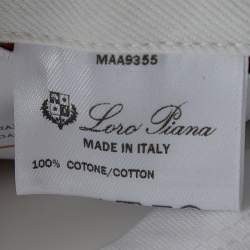 Pre Owned Loro Piana Olive Green Cotton Slim Fit Trousers XXL