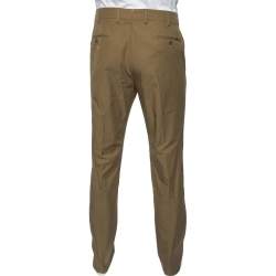 Pre Owned Loro Piana Khaki Green Cotton Slim Fit Trousers XXL