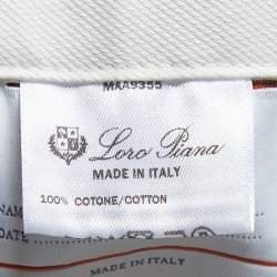 Pre Owned Loro Piana Khaki Green Cotton Slim Fit Trousers XXL