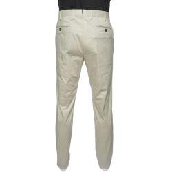 Pre Owned Loro Piana Beige Cotton Slim Fit Trousers XXL