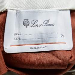 Pre Owned Loro Piana Beige Cotton Slim Fit Trousers XXL