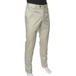 Pre Owned Loro Piana Beige Cotton Slim Fit Trousers XXL