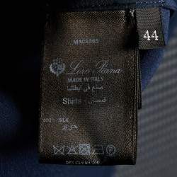 Pre Owned Loro Piana Navy Blue Matt Silk Dyonne Shirt & Pants Loungewear S