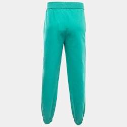 Pre Owned Loro Piana Green Cotton Knit Drawstring Joggers L