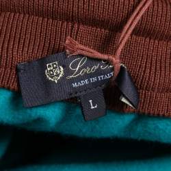 Pre Owned Loro Piana Green Cotton Knit Drawstring Joggers L
