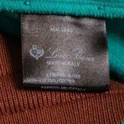 Pre Owned Loro Piana Green Cotton Knit Drawstring Joggers L
