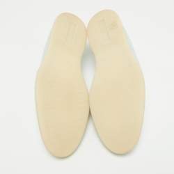 Pre Owned Loro Piana Green Canvas and Suede Summer Walk Loafers Size 42