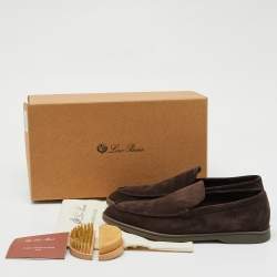 Pre Owned Loro Piana Brown Suede Summer Walk Loafers Size 43.5