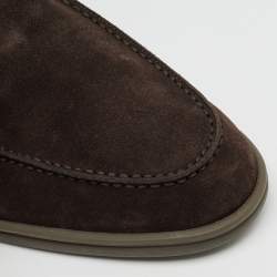 Pre Owned Loro Piana Brown Suede Summer Walk Loafers Size 43.5