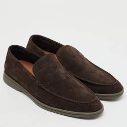 Pre Owned Loro Piana Brown Suede Summer Walk Loafers Size 43.5