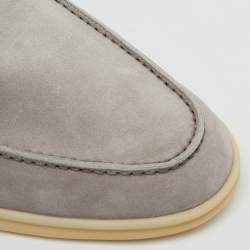 Pre Owned Loro Piana Grey Suede Summer Walk Loafers Size 43.5