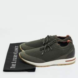 مملوكة مسبقًا Loro Piana Green Knit Fabric 360 LP Flexy Walk Sneakers Size 41
