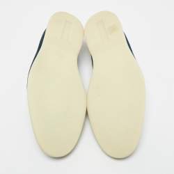 Pre Owned Loro Piana Dark Blue Suede Summer Walk Loafers Size 43
