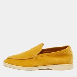 مملوكة مسبقًا Loro Piana Summer Walk Size 42.5 Yellow Suede Loafers