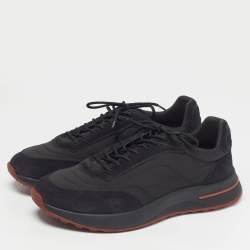 Pre Owned Loro Piana Week End Walk Size 42 Black Suede and Fabric Low Top Sneakers