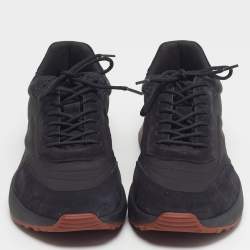 Pre Owned Loro Piana Week End Walk Size 42 Black Suede and Fabric Low Top Sneakers