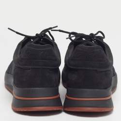 Pre Owned Loro Piana Week End Walk Size 42 Black Suede and Fabric Low Top Sneakers