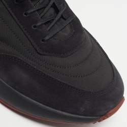 Pre Owned Loro Piana Week End Walk Size 42 Black Suede and Fabric Low Top Sneakers