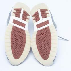 Pre Owned Loro Piana 360 LP Flexy Walk Size 44 Green/Grey Knit Fabric Low Top Sneakers