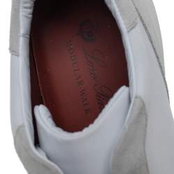 Pre Owned Loro Piana White Suede And Neoprene Modular Walk Sneakers Size 43.5