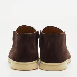 Pre Owned Loro Piana Brown Suede Open Walk Chukka Boots Size 44