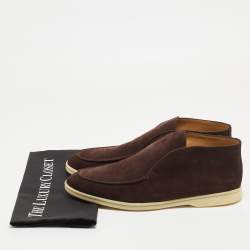Pre Owned Loro Piana Brown Suede Open Walk Chukka Boots Size 44