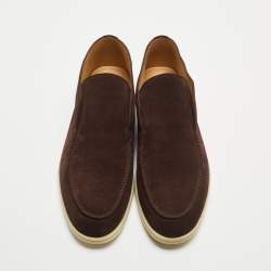 Pre Owned Loro Piana Brown Suede Open Walk Chukka Boots Size 44