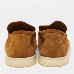 Pre Owned Loro Piana Brown Suede Summer Walk Slip On Loafers Size 43