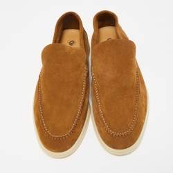 Pre Owned Loro Piana Brown Suede Summer Walk Slip On Loafers Size 43