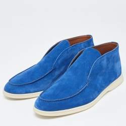 Pre Owned Loro Piana Blue Suede Chukka Boots Size 46