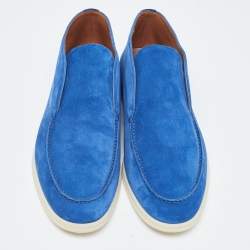 Pre Owned Loro Piana Blue Suede Chukka Boots Size 46