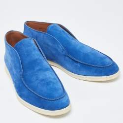 Pre Owned Loro Piana Blue Suede Chukka Boots Size 46