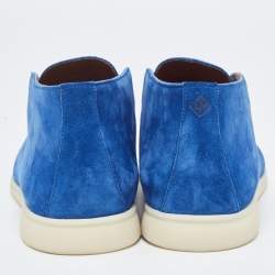 Pre Owned Loro Piana Blue Suede Chukka Boots Size 46