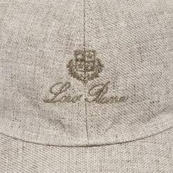 Loro Piana Grey Linen Baseball Cap L