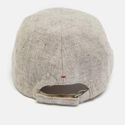 Loro Piana Grey Linen Baseball Cap L