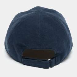 Pre Owned Loro Piana Blue Linen Cotton Baseball Cap L
