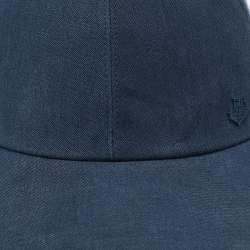 Pre Owned Loro Piana Blue Linen Cotton Baseball Cap L