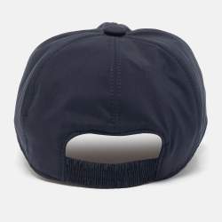 Pre Owned Loro Piana Navy Blue Logo Embroidered Synthetic Storm System Baseball Cap S