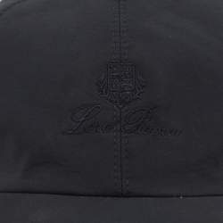 Pre Owned Loro Piana Navy Blue Logo Embroidered Microfibre Storm System Baseball Cap L