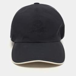 Pre Owned Loro Piana Navy Blue Logo Embroidered Microfibre Storm System Baseball Cap L