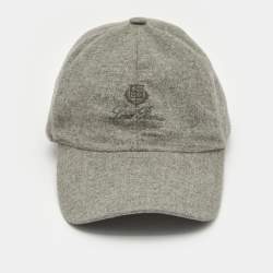 Loro Piana Grey Cashmere Storm System Baseball Cap XL
