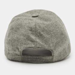 Loro Piana Grey Cashmere Storm System Baseball Cap XL