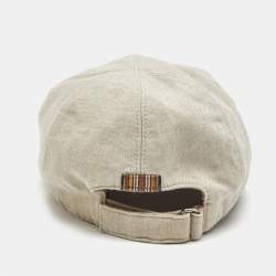 Loro Piana Beige Linen Baseball Cap XL