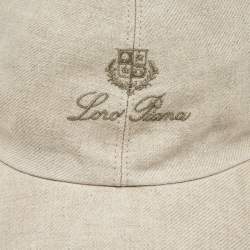Loro Piana Beige Linen Baseball Cap XL