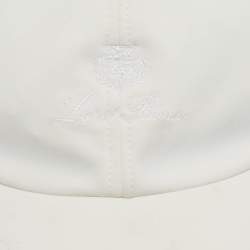 Pre Owned Loro Piana White Logo Embroidery Wool Blend Baseball Cap L