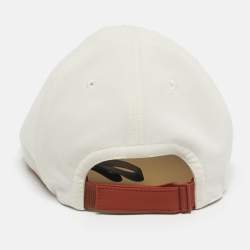 Pre Owned Loro Piana White Logo Embroidery Wool Blend Baseball Cap L