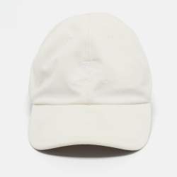 Pre Owned Loro Piana White Logo Embroidery Wool Blend Baseball Cap L